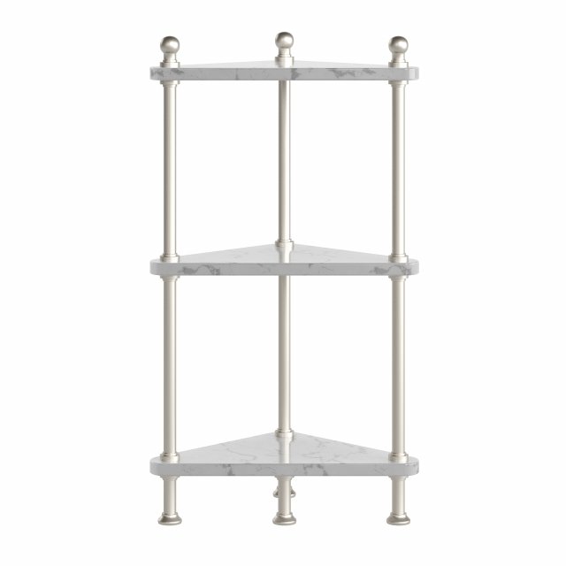 Marble Corner Shelf - Satin Nickel 3D 모델 .c4d .max .obj .3ds .fbx .stl .blend 