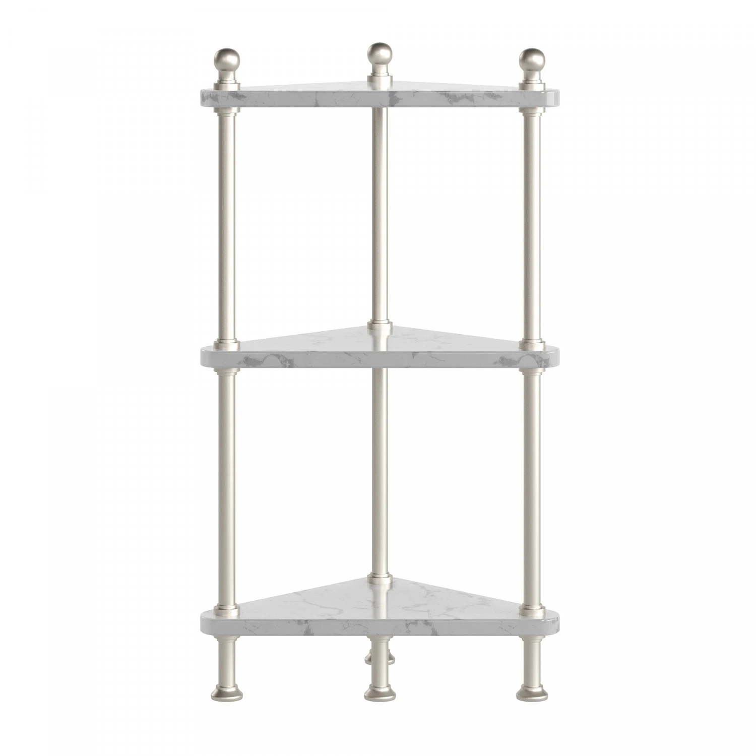 Marble Corner Shelf - Satin Nickel 3D Model .c4d .max .obj .3ds .fbx .stl .blend 
