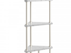 Marble Corner Shelf - Satin Nickel 3D 모델