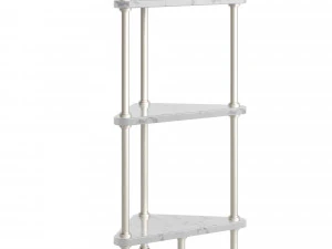Marble Corner Shelf - Satin Nickel 3D Model