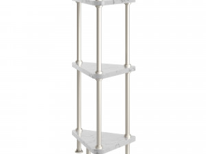 Marble Corner Shelf - Satin Nickel 3D 모델