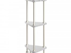 Marble Corner Shelf - Satin Nickel 3D Model