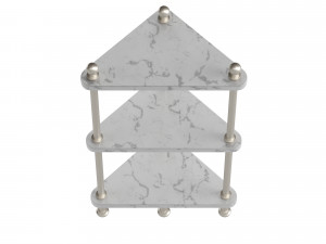 Marble Corner Shelf - Satin Nickel 3D 모델