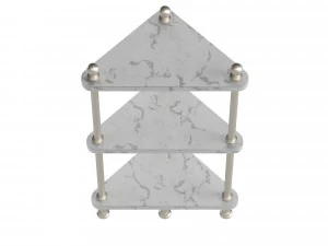 Marble Corner Shelf - Satin Nickel 3D Model