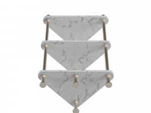 Marble Corner Shelf - Satin Nickel 3D 모델