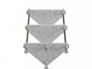 Marble Corner Shelf - Satin Nickel 3D Model