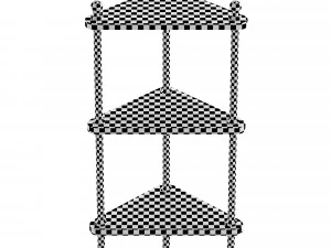 Marble Corner Shelf - Satin Nickel 3D Model