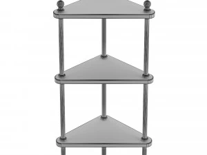 Marble Corner Shelf - Satin Nickel 3D Model