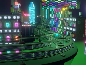Cyberpunkowe miasto Model 3D
