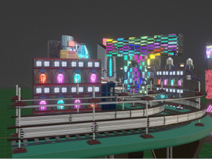 Cyberpunk city 3D Модель