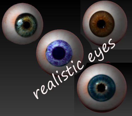 eyes graybluebrownpurpule 3D Model .c4d .max .obj .3ds .fbx .stl .blend 