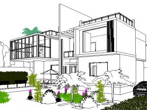 modern villa 3D 모델