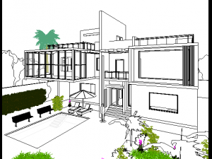 modern villa 3D 모델