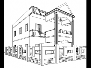 old style mansion Model 3D