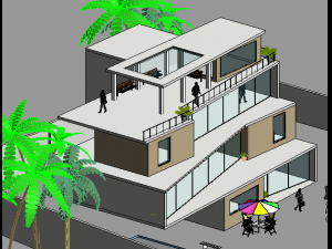 technology complex building Model 3D