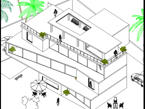 technology complex building Model 3D