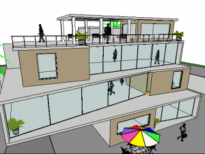 technology complex building Model 3D