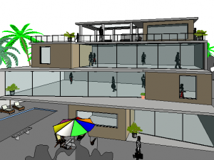 technology complex building Model 3D