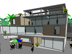 technology complex building Model 3D