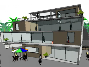 technology complex building 3D Model