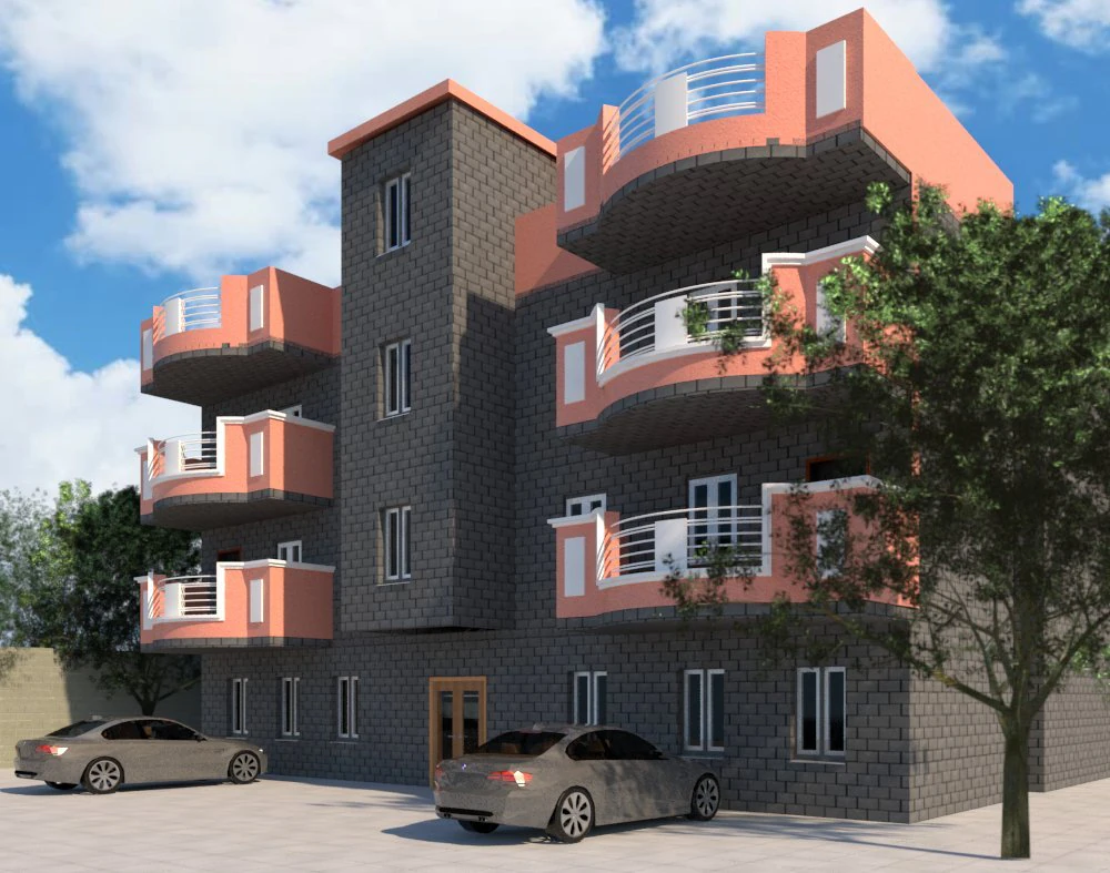 modelo de edificio residencial Modelo 3D .c4d .max .obj .3ds .fbx .stl .blend 