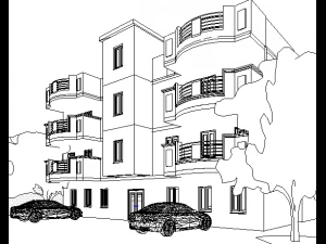 modelo de edificio residencial Modelo 3D