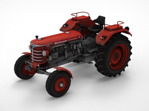 low poly huerlimann tractor d110 3D Model