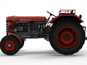 low poly huerlimann tractor d110 Model 3D