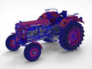 low poly huerlimann tractor d110 Model 3D