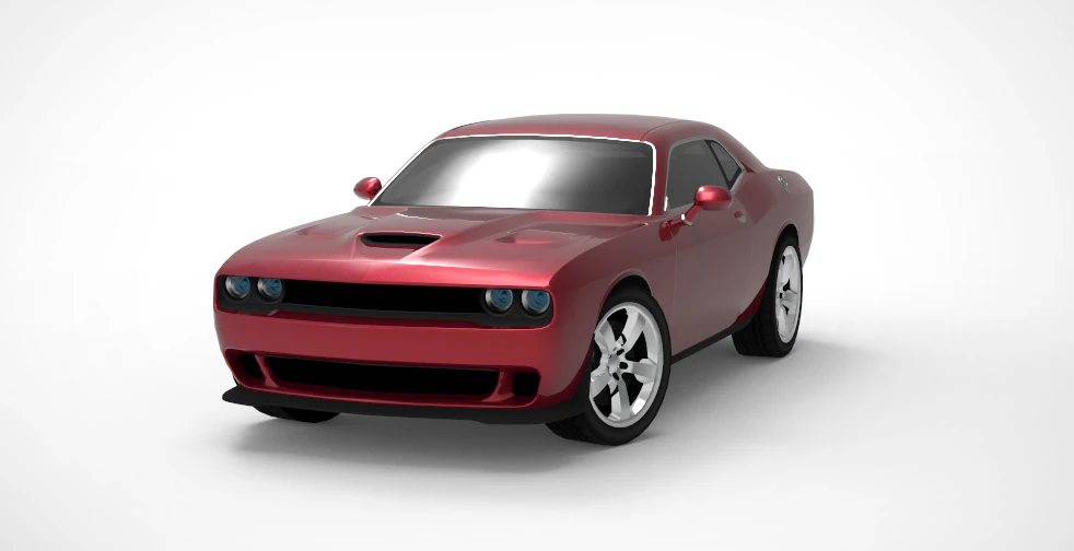 dodge challenger srt 3D Model .c4d .max .obj .3ds .fbx .stl .blend