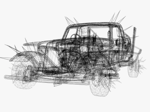Buggy estilo Mad Max p&oacute;s-apocal&iacute;ptico Modelo 3D