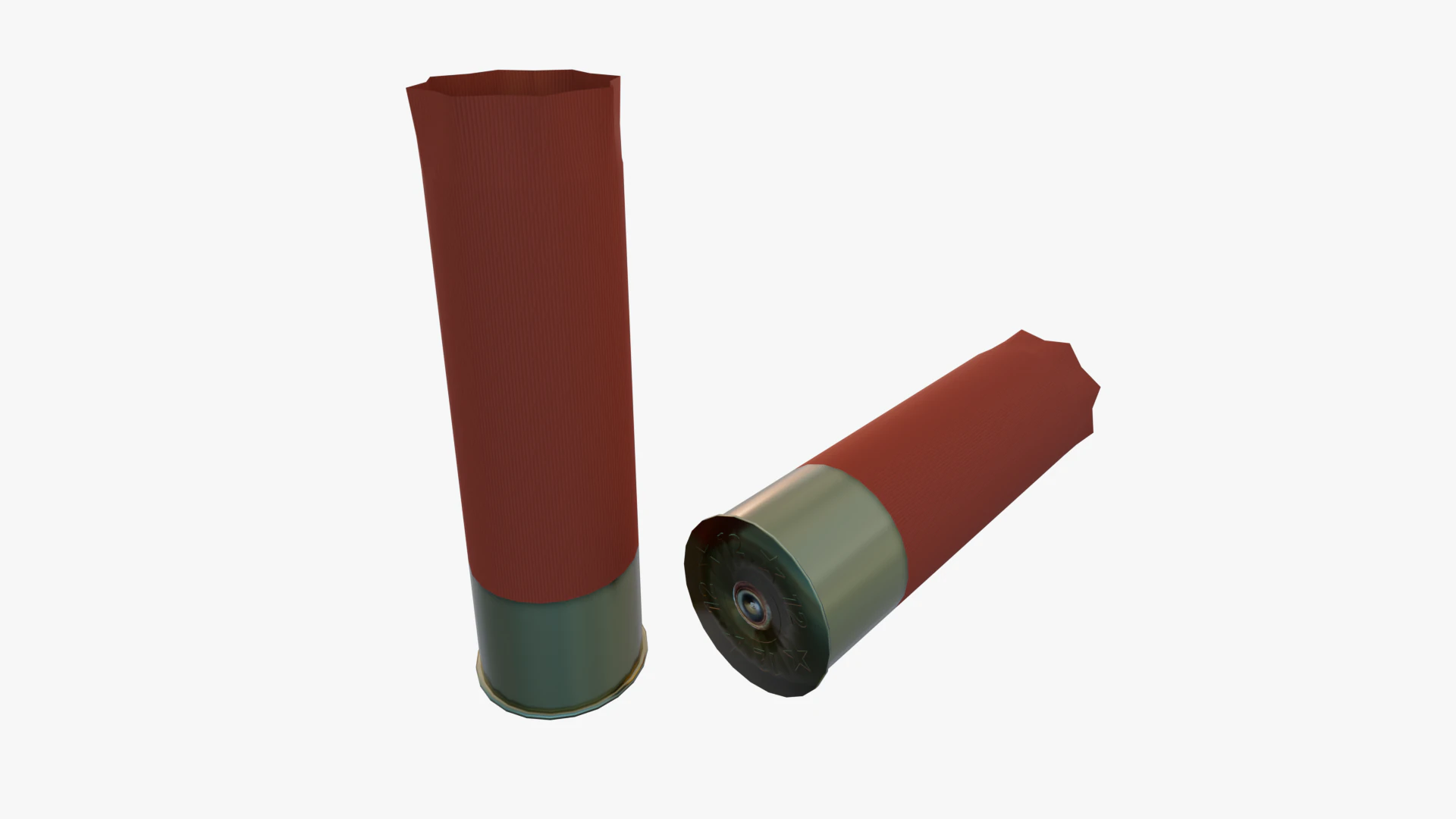 Fired 12 Gauge Shotgun Shell 3D Model .c4d .max .obj .3ds .fbx .stl .blend 