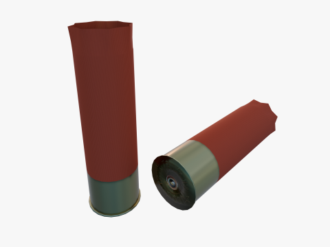 Fired 12 Gauge Shotgun Shell 3D-Modell