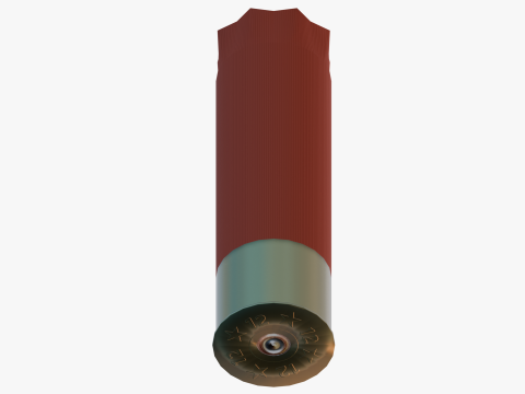 Fired 12 Gauge Shotgun Shell 3D Model