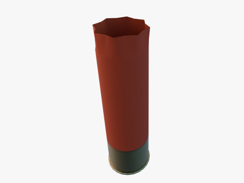 Fired 12 Gauge Shotgun Shell 3D Model