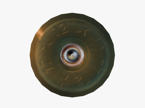 Fired 12 Gauge Shotgun Shell 3D Model