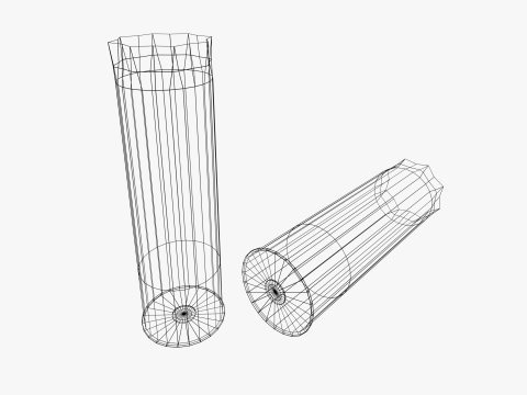 Fired 12 Gauge Shotgun Shell 3D Model