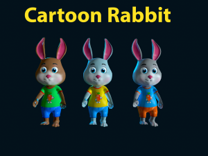 Cartoon Rabbit Gaming Animation Pack 3D Model