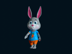 Cartoon Rabbit Gaming Animation Pack 3D 模型