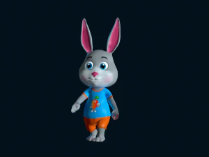 Cartoon Rabbit Gaming Animation Pack 3D Model