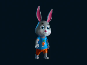 Cartoon Rabbit Gaming Animation Pack 3D Model