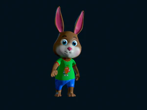 Cartoon Rabbit Gaming Animation Pack 3D Model