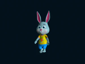 Cartoon Rabbit Gaming Animation Pack 3D Model