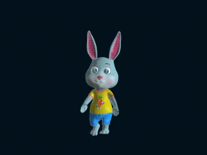 Cartoon Rabbit Gaming Animation Pack 3D Model
