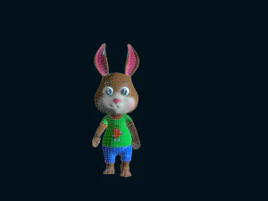 Cartoon Rabbit Gaming Animation Pack 3D Model