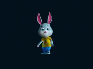 Cartoon Rabbit Gaming Animation Pack 3D Model