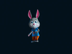 Cartoon Rabbit Gaming Animation Pack 3D Model