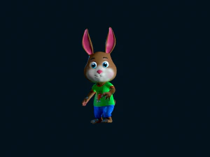 Cartoon Rabbit Gaming Animation Pack 3D Model