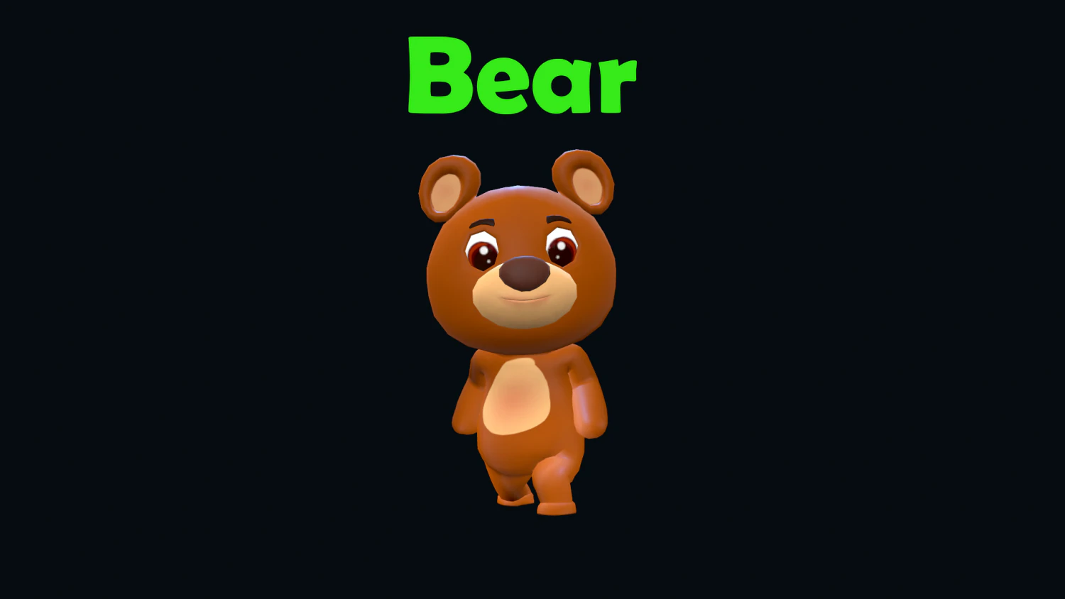 Cartoon Bear Character Animated 3D Model .c4d .max .obj .3ds .fbx .stl .blend 