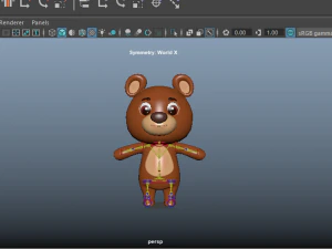 Cartoon Bear Character Animated 3D Model